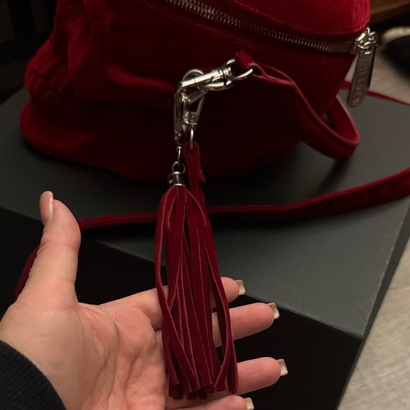 Killstar Red Skull Crossbody Bag Gothic Velvet Purse Tassel Strap EUC - Picture 3 of 13